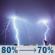 Tonight: Showers and thunderstorms. Mostly cloudy, with a low around 66. Northeast wind around 10 mph, with gusts as high as 18 mph. Chance of precipitation is 80%. New rainfall amounts between a half and three quarters of an inch possible. Tonight: Showers And Thunderstorms