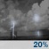 Monday Night: A slight chance of showers and thunderstorms before 2am. Partly cloudy, with a low around 73. Southwest wind around 6 mph. Chance of precipitation is 20%. Monday Night: Slight Chance Showers And Thunderstorms
